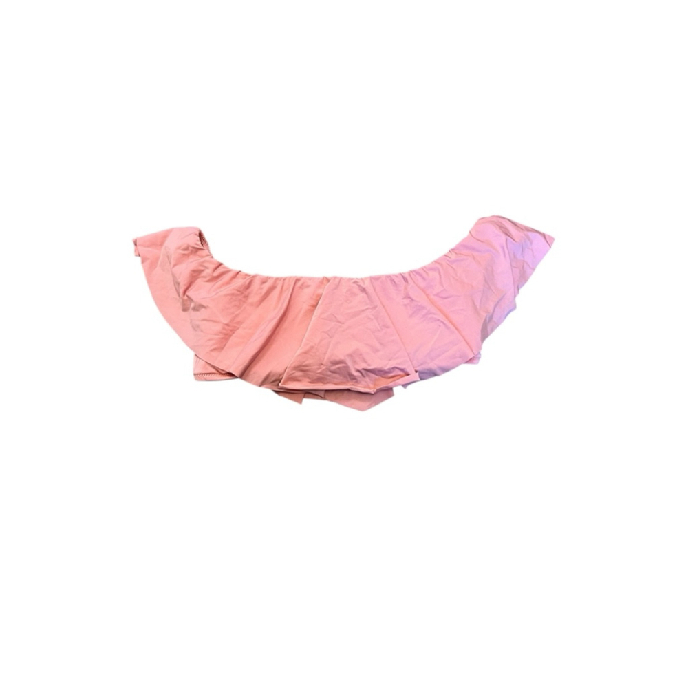 Women's Trina Turk Pink Ruffle Off-Shoulder Bikini Top Size 8